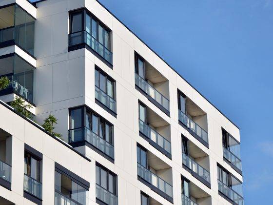 exterior of modern condo building