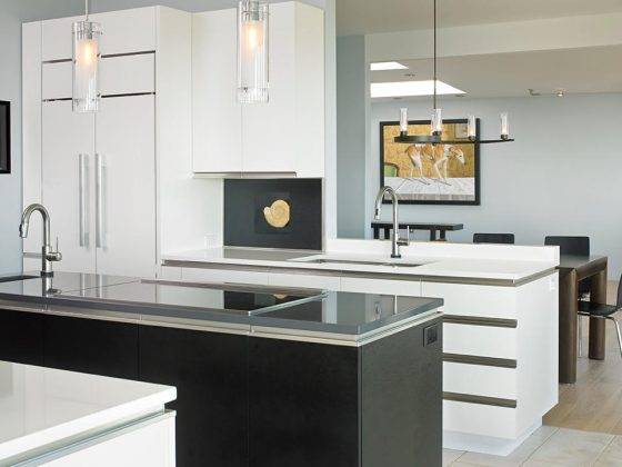 black and white modern kitchen