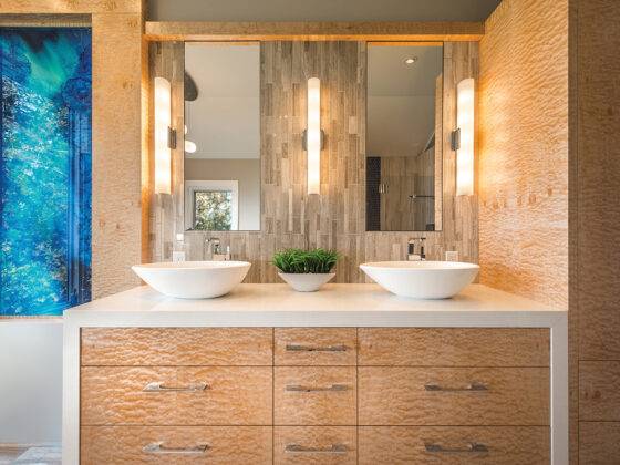 Custom bathroom vanity by Jason Good Cabinets. Photo: Joshua Lawrence.