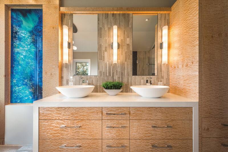 Custom bathroom vanity by Jason Good Cabinets. Photo: Joshua Lawrence.