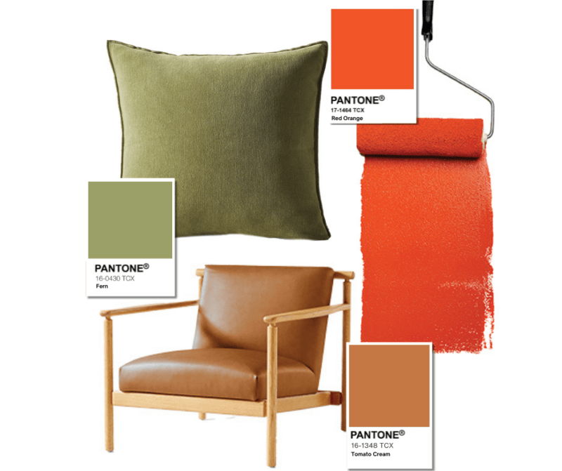 Fall 2024 colours: tomato cream, fern, and red orange